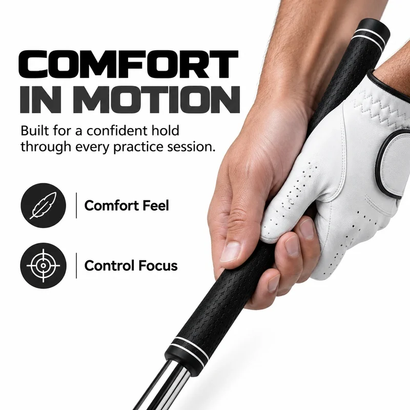 Golf Club Grip Replacement, Durable TPE Anti-Slip Handle with Comfortable Sweat Absorbing Design for Irons and Woods