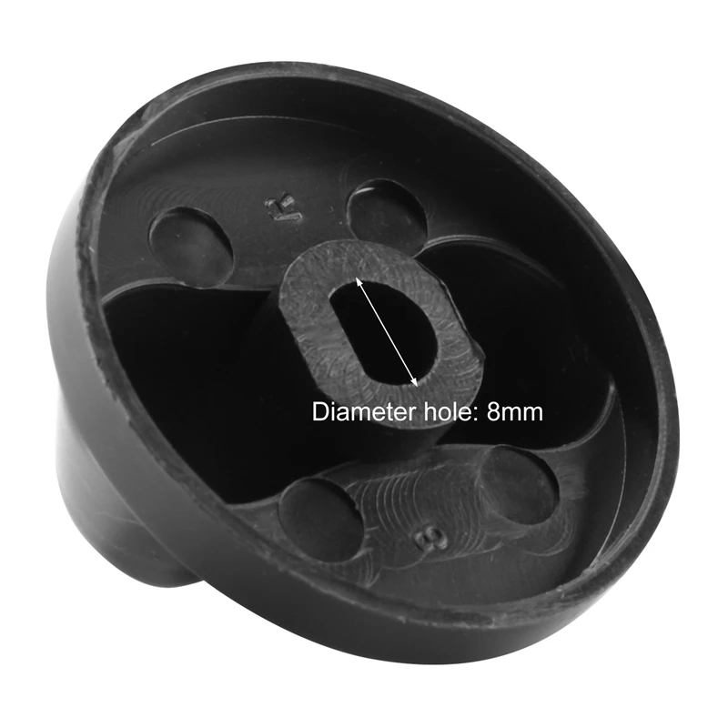Estufa de Gas de plástico para cocina, perilla giratoria de Control de horno, color negro, 5 unidades