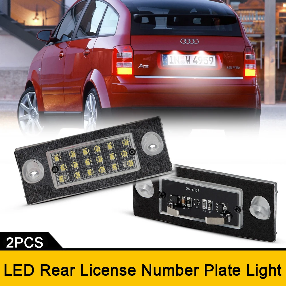 For Audi A2 8Z BJ 1999-2005 LED Rear Number License Plate Lights Canbus Car Styling Accessories 6000K