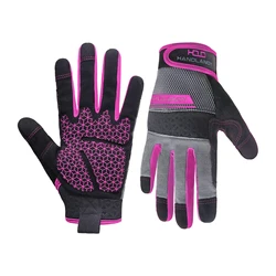 HANDLANDY Women Safety Work Gloves Utility Touch Screen Working Grip Glove for Yardwork Gardening Breathable Mechanic Gloves