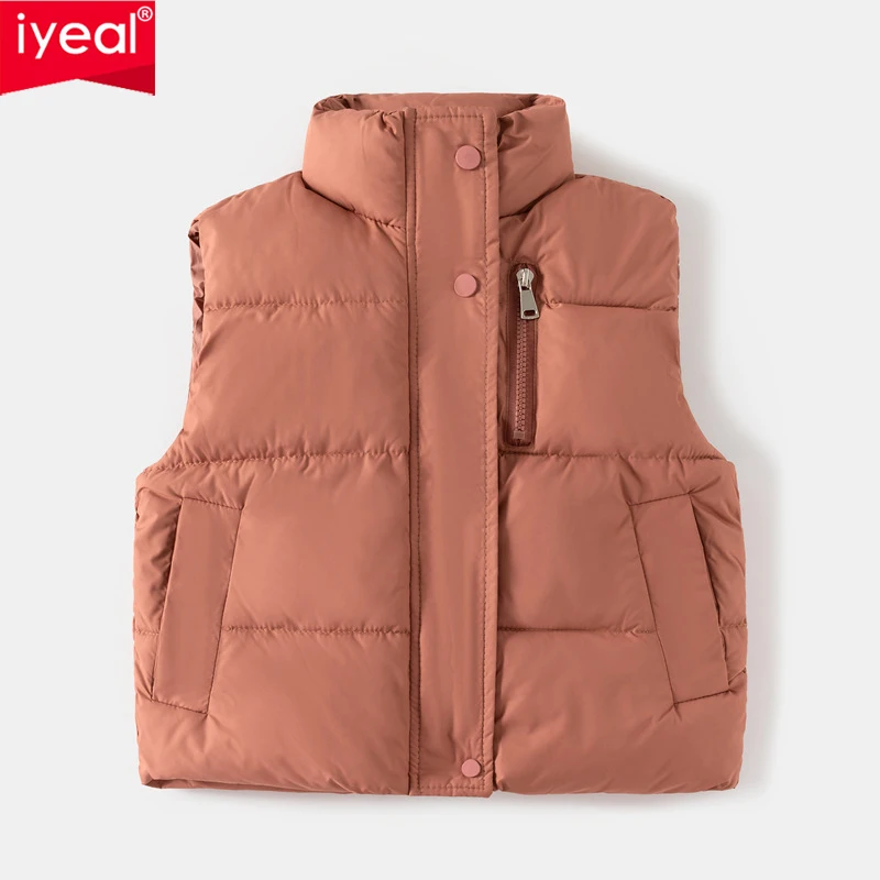 IYEAL Winter Children's Boys Girls Cotton Vest Thickened Waistcoat Children's Outer Wear Warm Down Cotton Vest