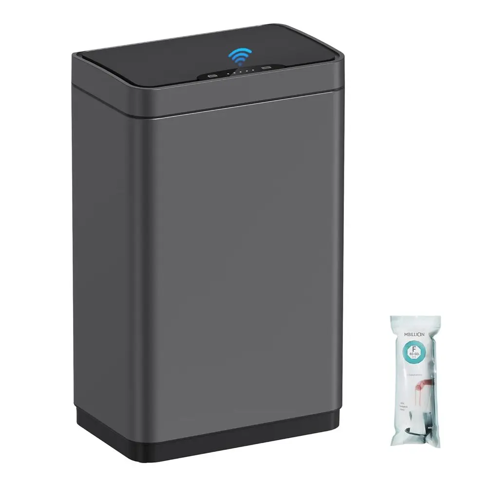 

Умное мусорное ведро с датчиком движения, 15 галлонов, из нержавеющей стали, для кухни, спальни и дома, цвет серый Oushed