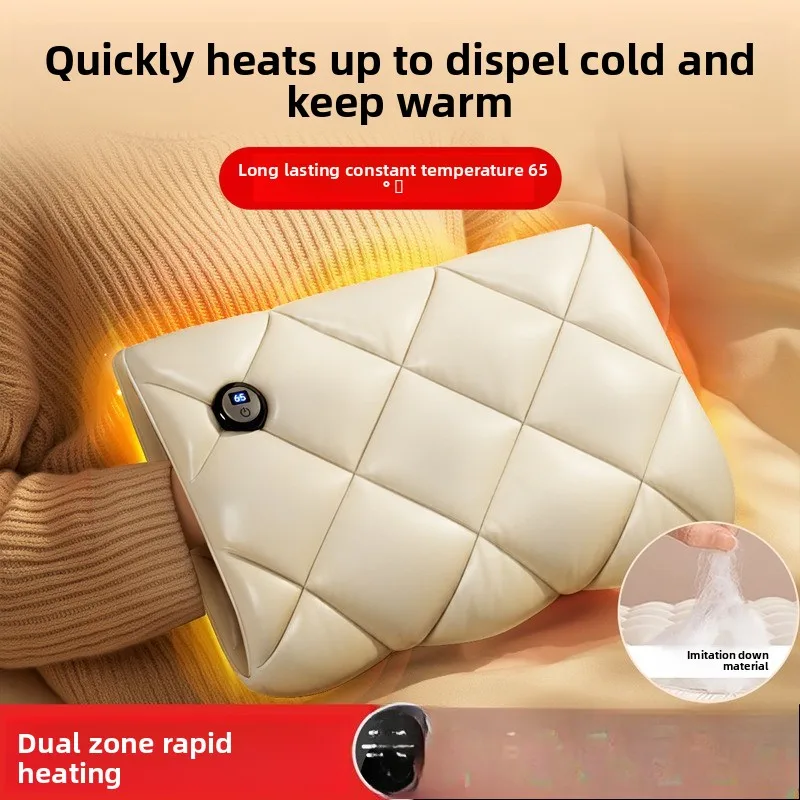 Winter Portable Hand Warmer Bag USB Down Cotton Rechargeable Waterless Hot Water Bag Hand Warmer Heating Warm Gloves