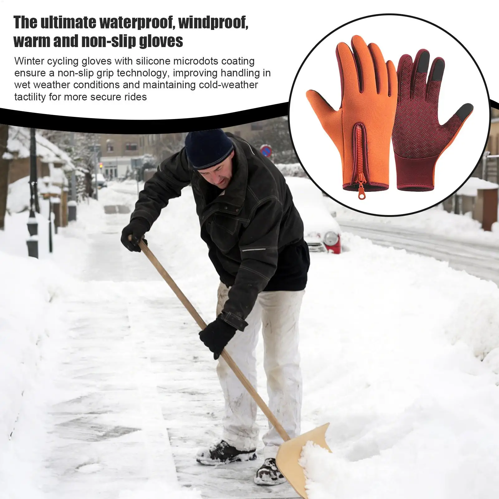 قفازات التزلج على الجليد تعمل باللمس القفازات الدافئة في الهواء الطلق معزول القفازات لفصل الشتاء التزلج على الجليد الصيد تجريب رياضة الجري #2