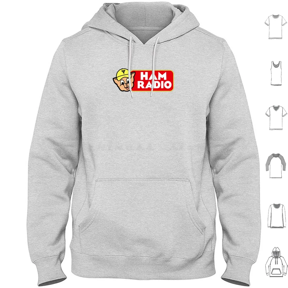 Ham Radio!! Hoodie cotton Long Sleeve Amateur Radio Ham Radio Radio Ham Pig Amateur Antenna