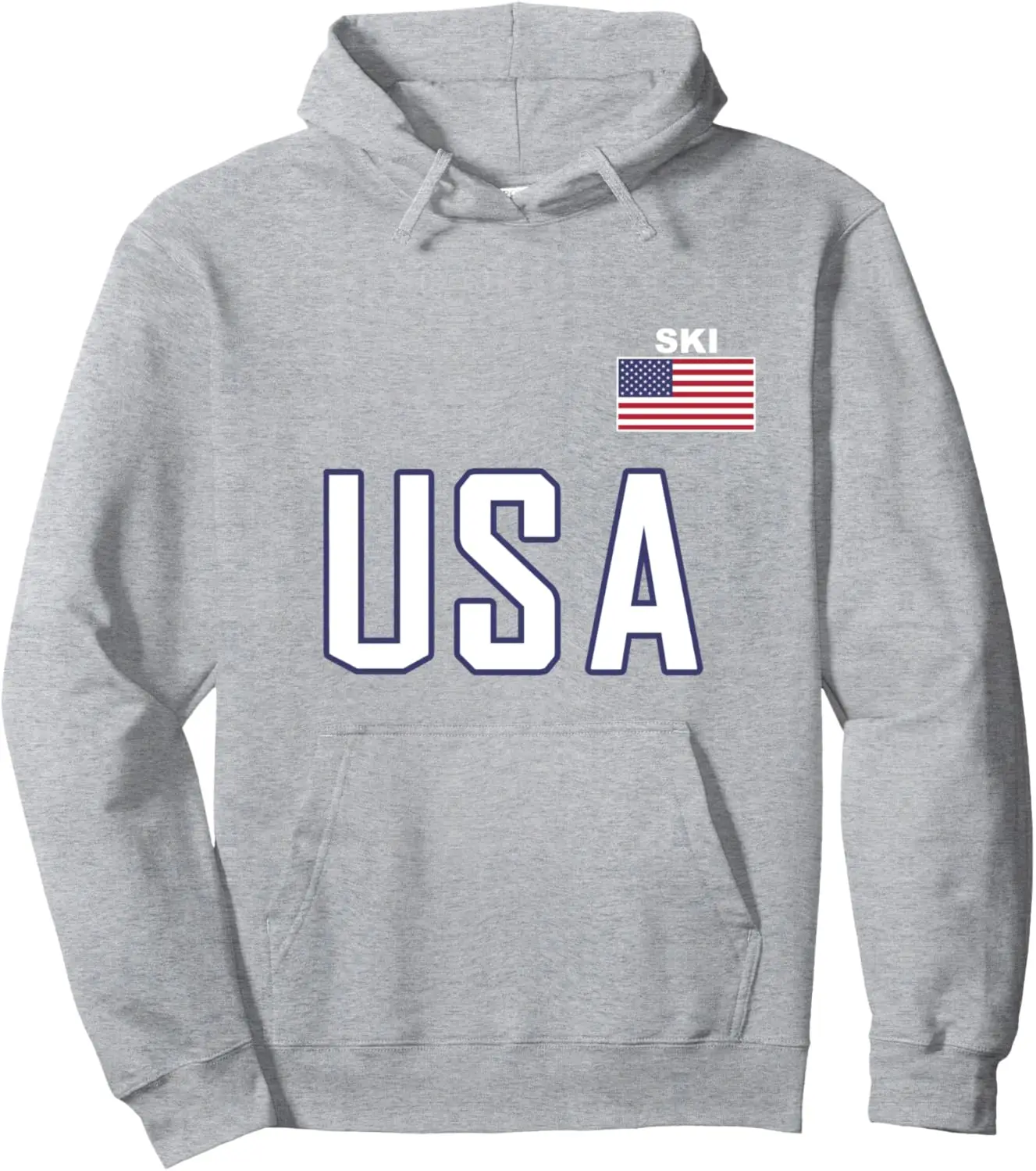 USA Flag Skiing Team Cool Ski Equipment for Skier Men Women Pullover Streetwear Casual Print Original Design Gifts Hoodie