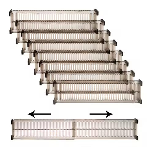 8/12/16Pcs Adjustable Plastic Drawer Divider, Organizer Separator for Underwear, Socks, Home Storage Cabinet, Expandable Grid