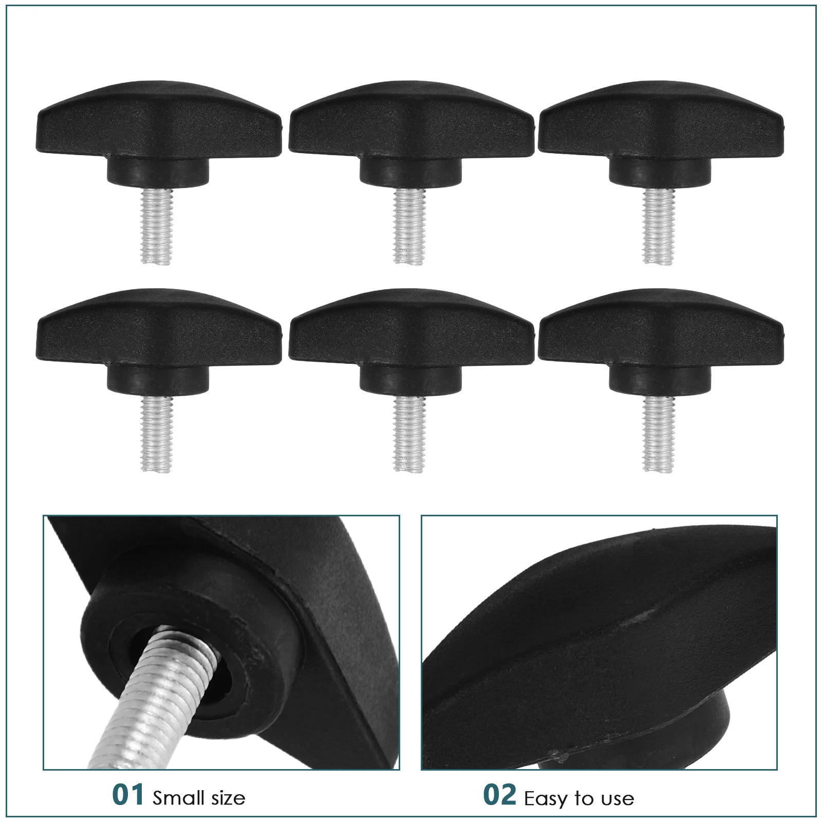 Viti per piastra a vite per supporto per microfono da 10 pezzi Hardware di bloccaggio Bullone a pollice filettato in plastica solida