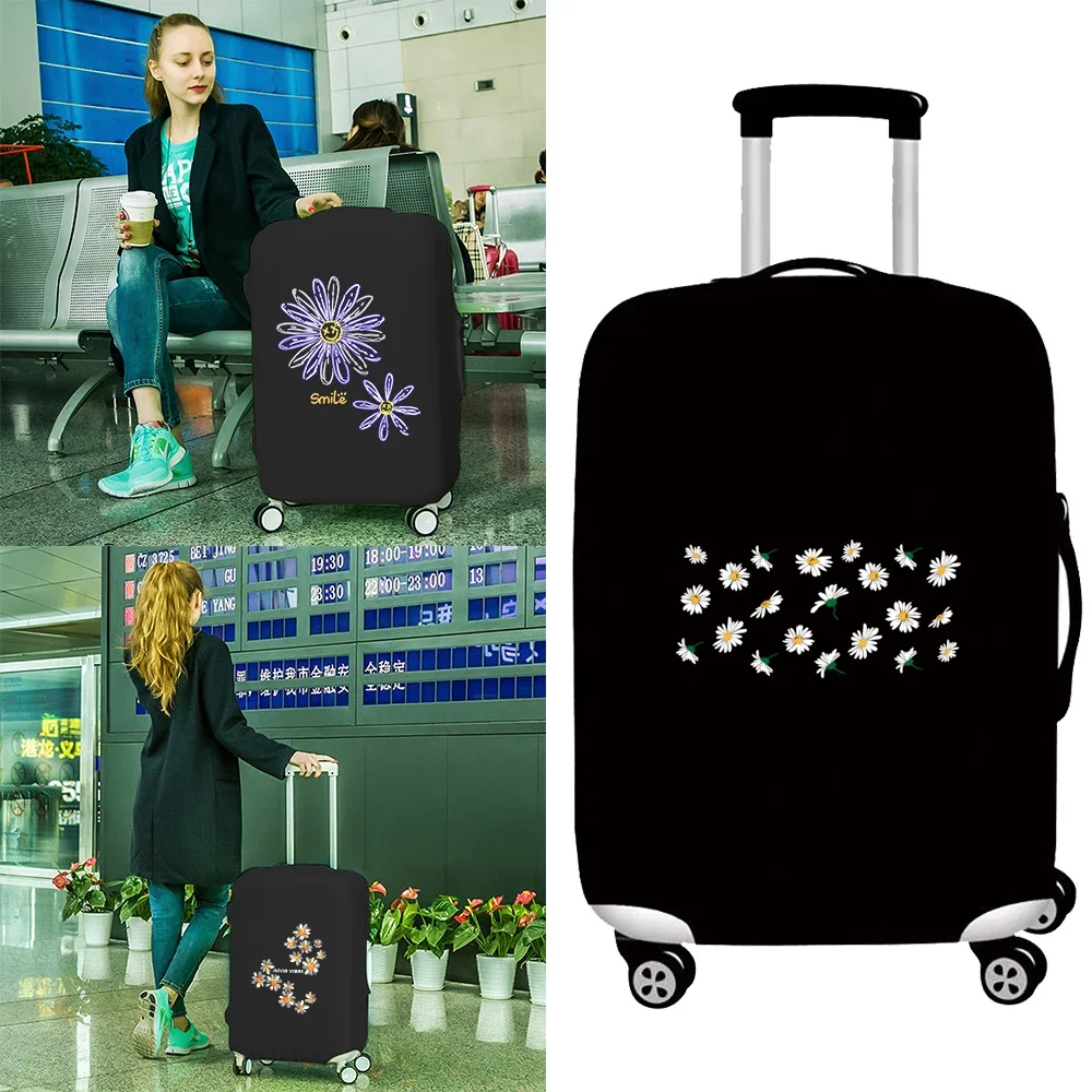 

Travel Essentials Suitcase Case New Daisy Print for 18-32 Inch Traveler Accessories Elastic Trolley Carry-ons Dust Luggage Cover