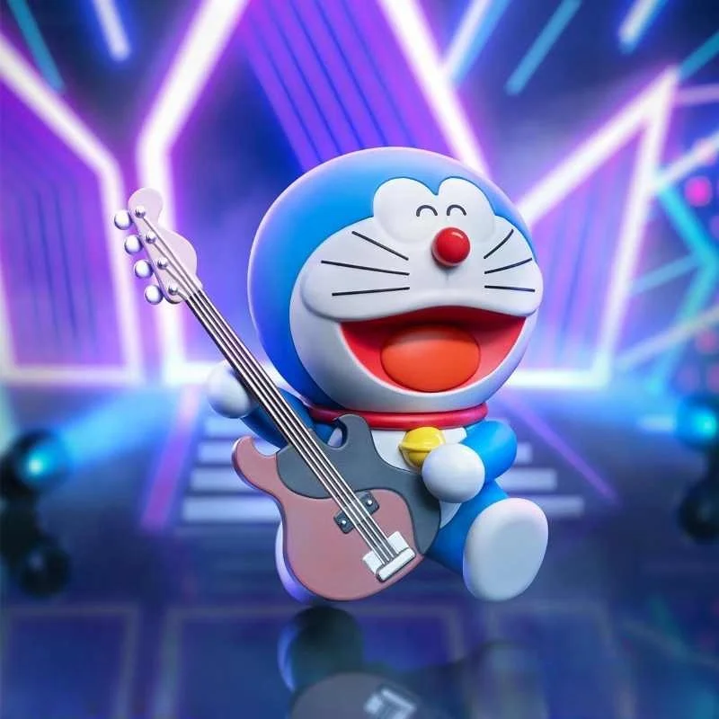 Caja ciega Doraemon de 52 juguetes auténticos, Robot de concierto, muñeco de gato, figura de juguete para niña, adorno, juguete de regalo de cumpleaños y Navidad