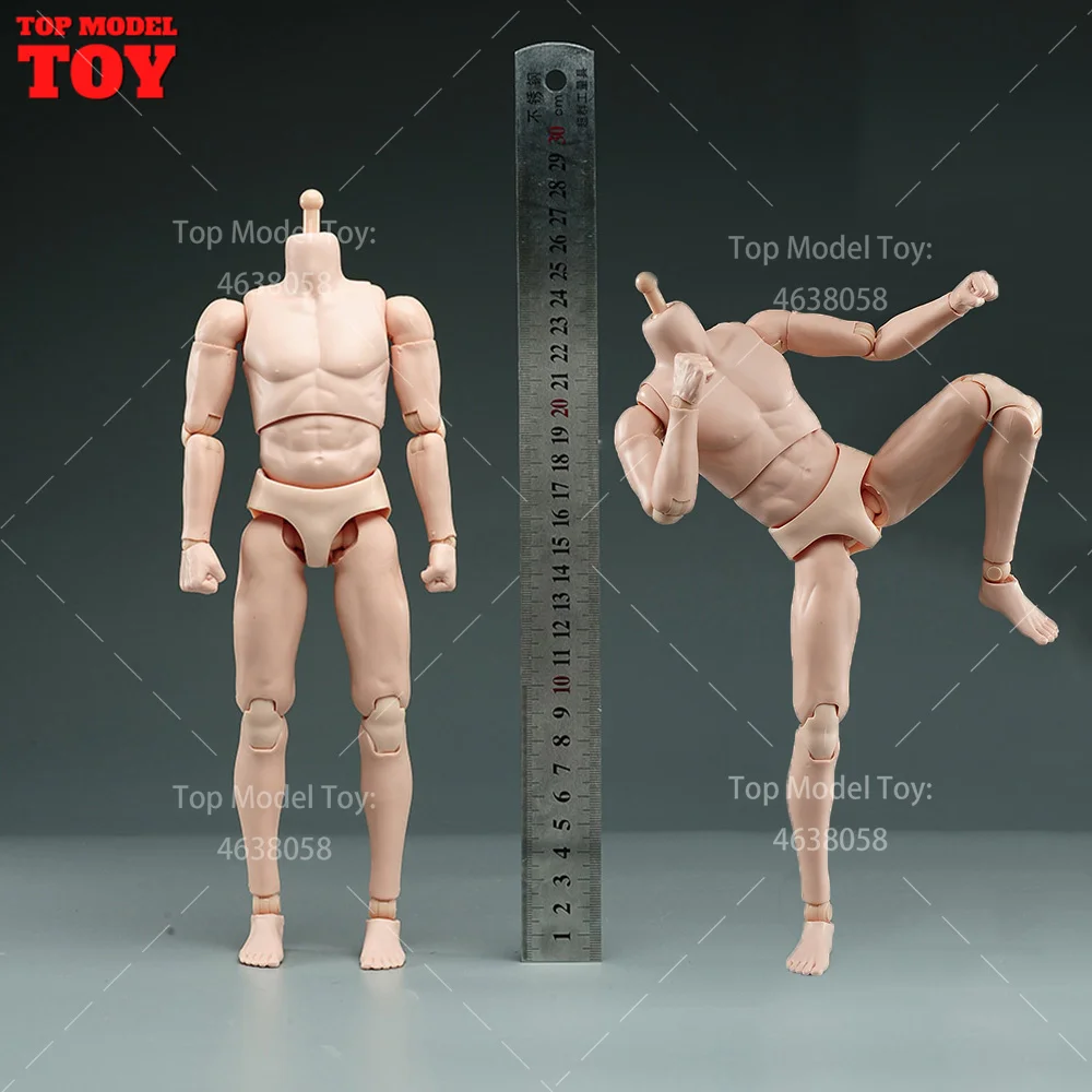 1/6 Scale Super Flexible Joint Male Body Connected Neck White Muscle Model 12'' Soldier Action Figures Dolls Toy