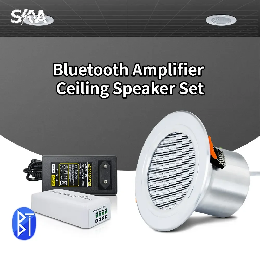 

Bluetooth 5.0 Amplifier Power Amp with Mini Stereo Ceiling Speaker Set for Bedroom Indoor Consumer Electronics