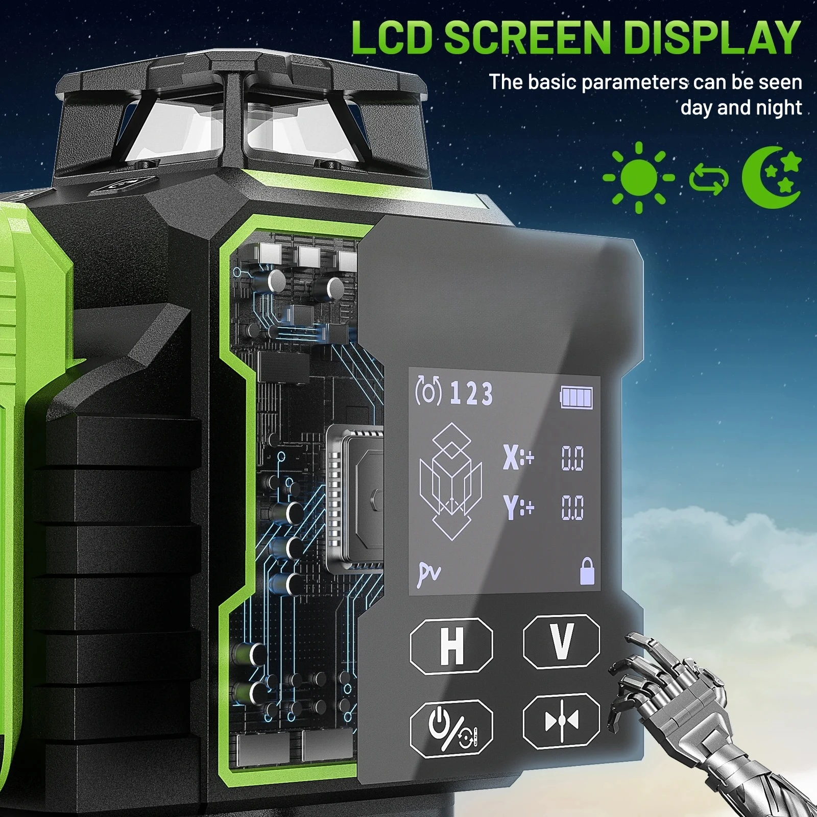 مستوى ليزر دوار W04CG بزاوية 3 - مراجعة Laser Level Outdoor Bright Green وسعره