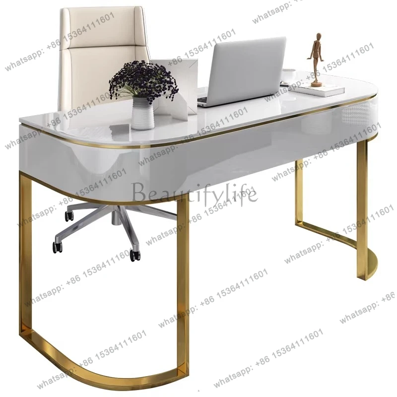 

Nordic rock slab desk light luxury boss office writing desk beauty consultation table
