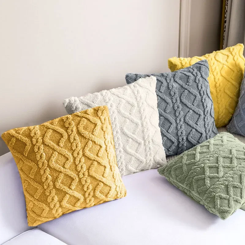 45x45cm Throw Pillowcase Square Decorative Pillow Cover Jacquard Pillow Case Cushion Cover for Home Decorative Pillowcase