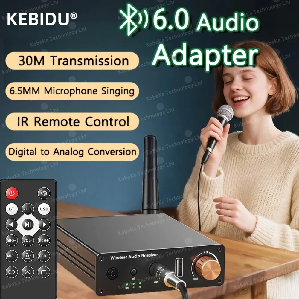 جهاز إرسال بلوتوث استقبال BT6.0 ستيريو الكمون المنخفض AUX 3.5 مللي متر البصرية اللاسلكية الموسيقى محول الصوت التحكم عن بعد للتلفزيون الكمبيوتر