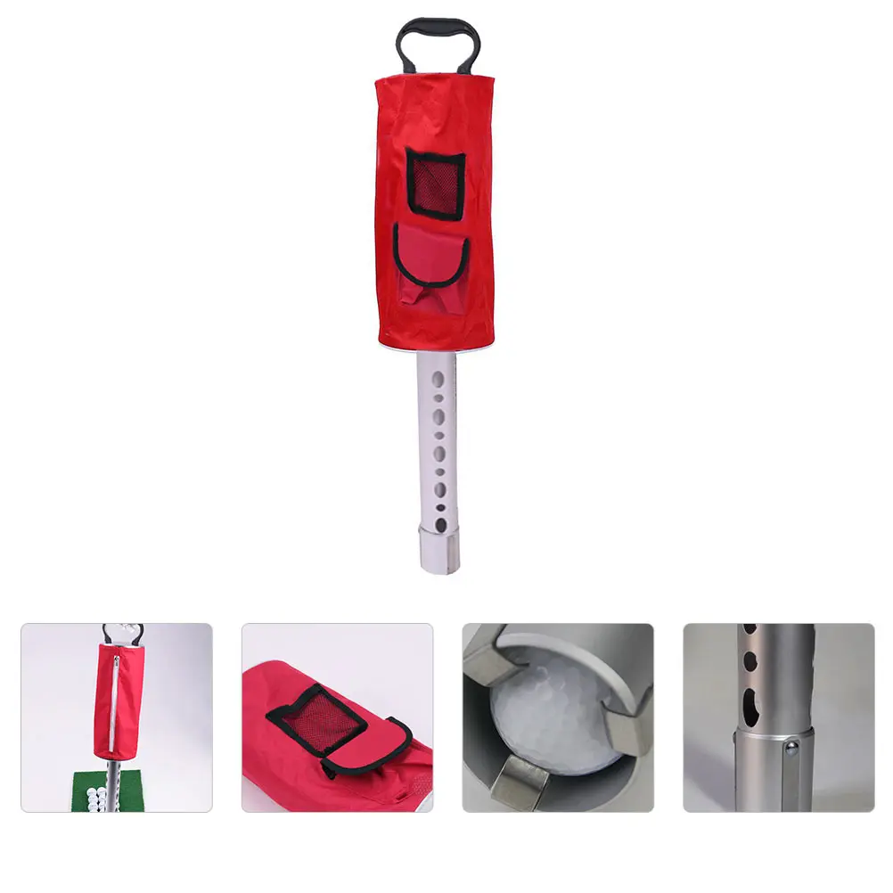 

Golf Ball Picker Large Capacity 70 Balls Storage Red Detachable Handle Aluminum Tube Practice Tool Golfs Retriever Bag Golf
