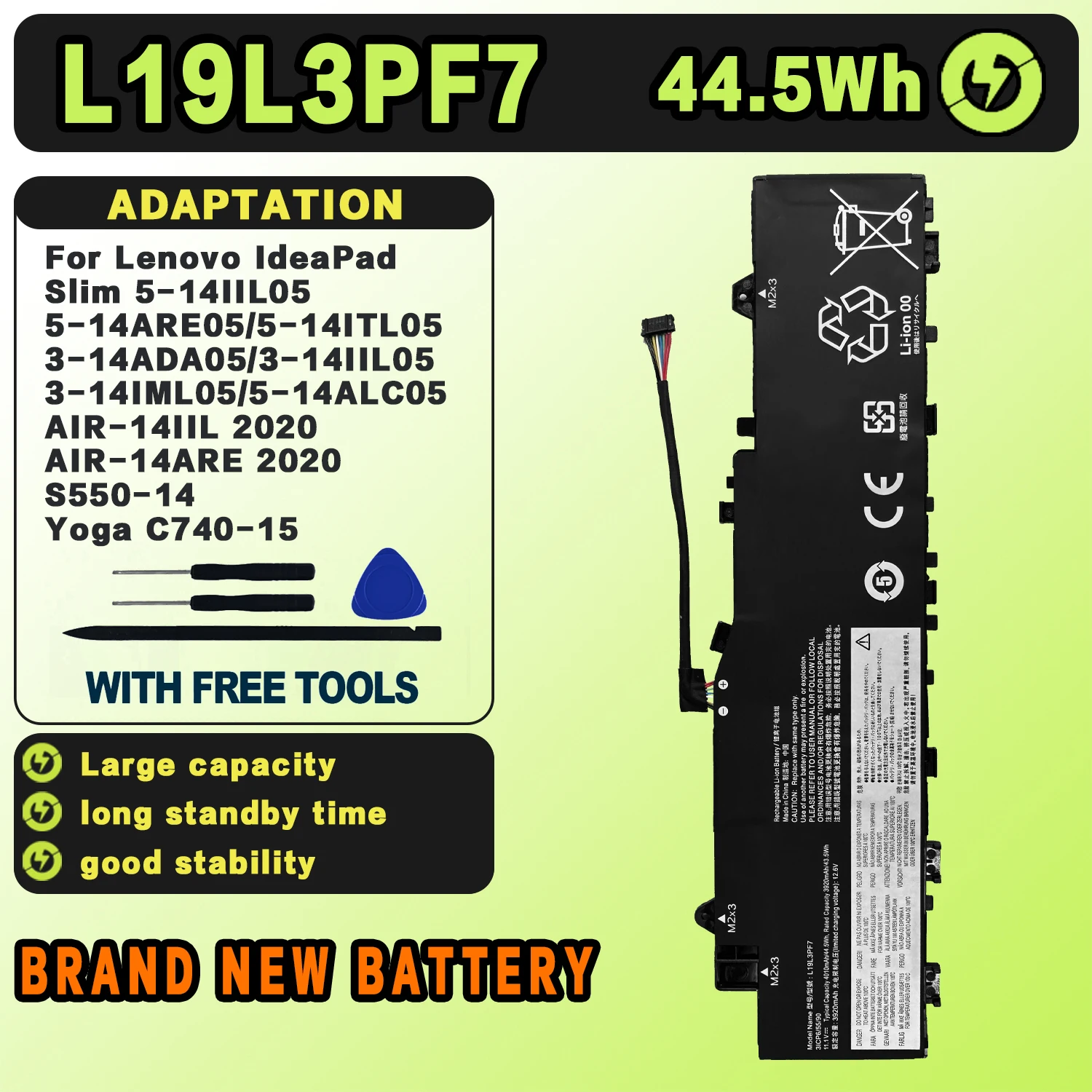 SAT L19L3PF7 New Laptop Batteries Replacement For LENOVO IdeaPad 14IIL 2020 L19M3PF3 L19M3PF4 11.1V-44.5Wh-4010mAh
