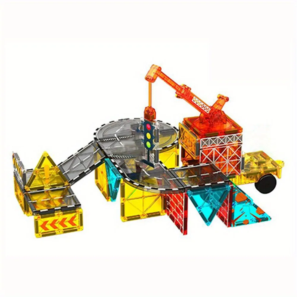 ชุดตัวต่อแม่เหล็กแบบ MOC รูปเครนหลากสี สำหรับตกแต่งห้องนั่งเล่น ของขวัญวันเกิดสุดสร้างสรรค์