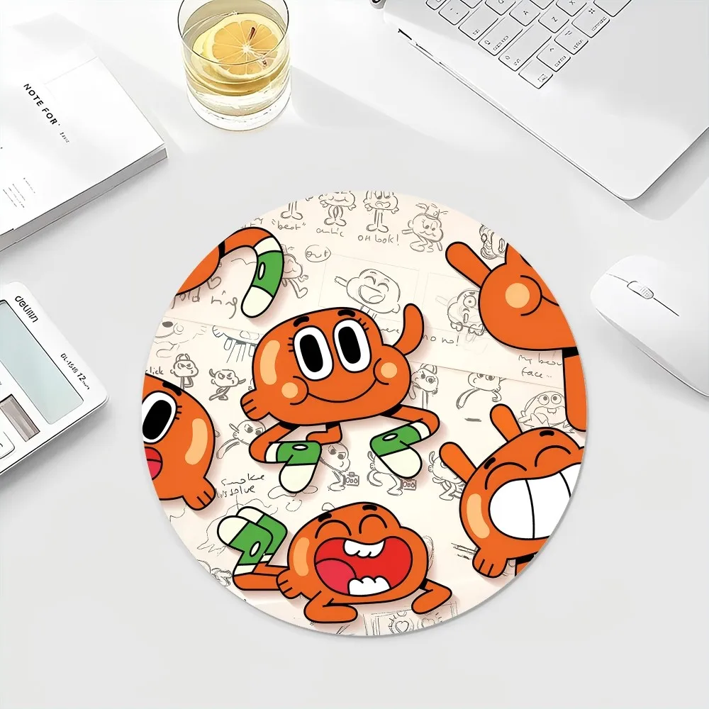 Amazing W-world Of Gumball Floor Mat INS Tide Round Keyboard Mat Table Mat Students Cabinet Gamer Desktop Mousepad Cup Mats