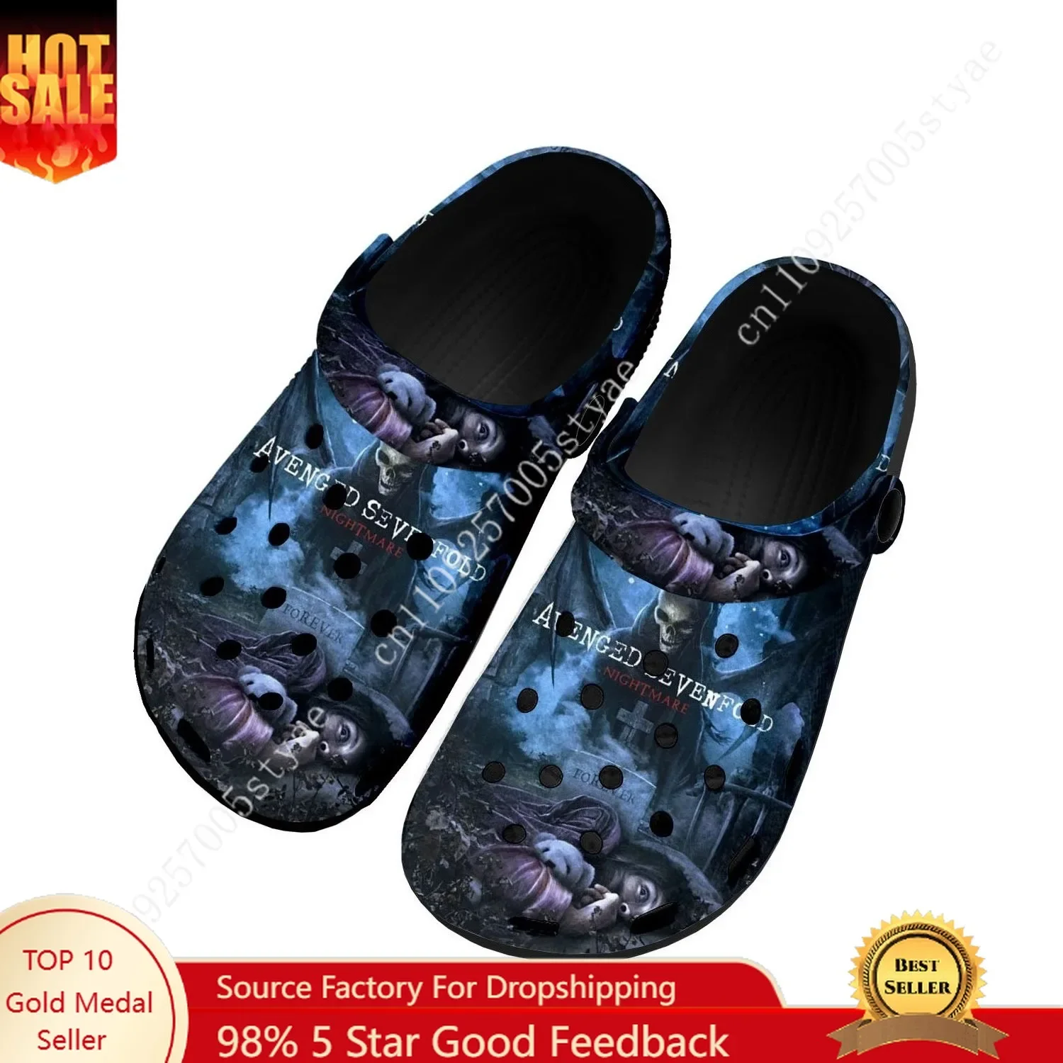 

Avenged Sevenfold Water Shoes Home Garden Clogs Mens Women Youth Boy Girl Sandals Custom Breathable Hole Slippers Black