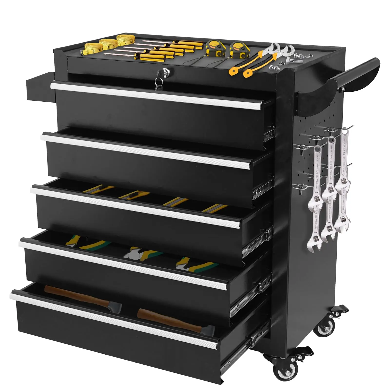 Rolling Tool Chest with Wheels, 5 Drawers Metal Tool Box(Assembly Required)