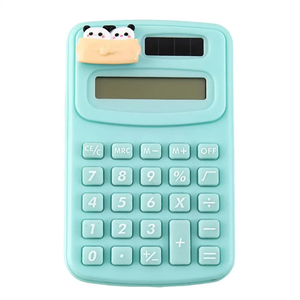 Mini calculadora portátil con forma de Panda, diseño bonito, botones de goma de plástico, ligera, para estudiantes de oficina