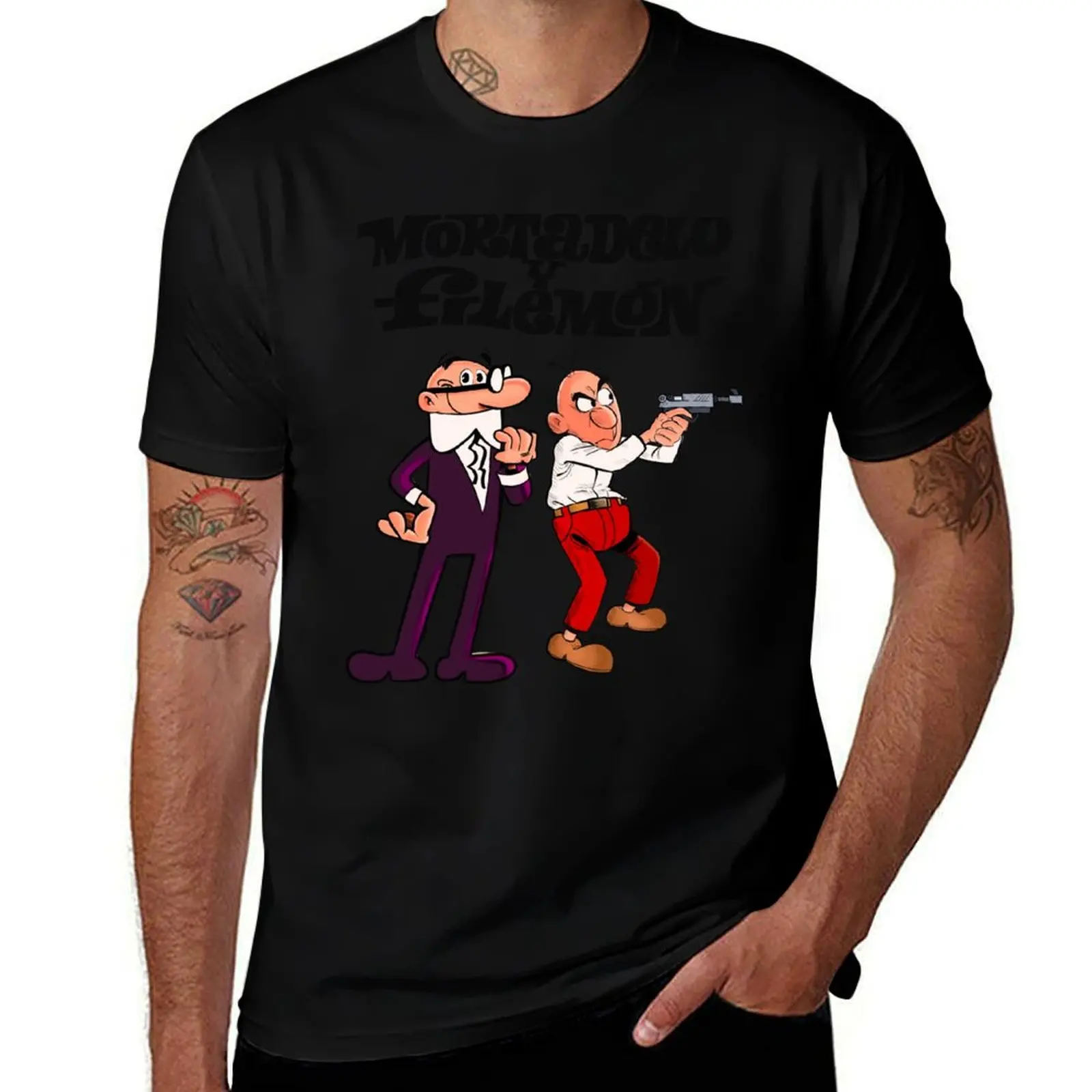 Camiseta Mortadelo y Filemon de gran tamaño personalizada ropa para hombre