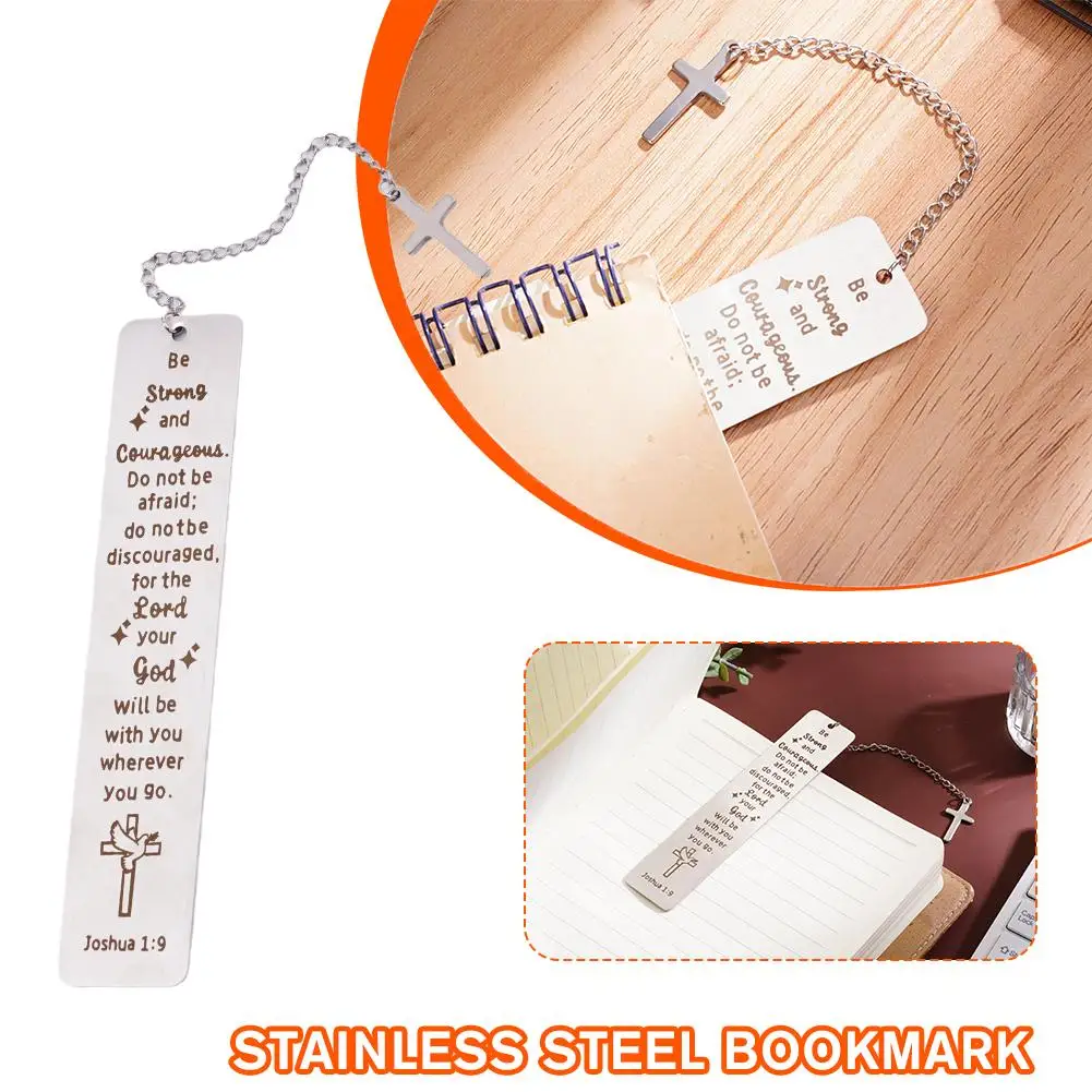 

Creative Metal Bookmark With Cross Pendant Inspirational Mark Book Teacher's Day Book Reading Student Page Gifts Stationery W6U9