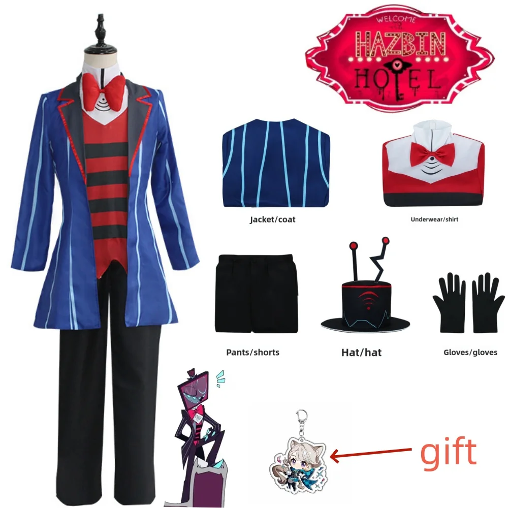 

Hazbin Cosplay Hotel Vox Cosplay Costume Uniform Suit Outfit Halloween Carnival Christmas Costumes Blue Red Suit Anime Full Set