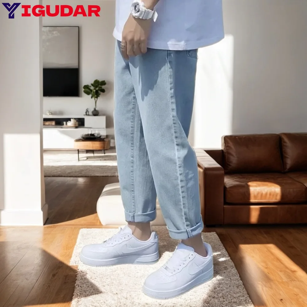 

New Loose Men Jeans Male Trousers Simple Design High Quality Cozy All-match Students Daily Casual Straight Denim Pants jean