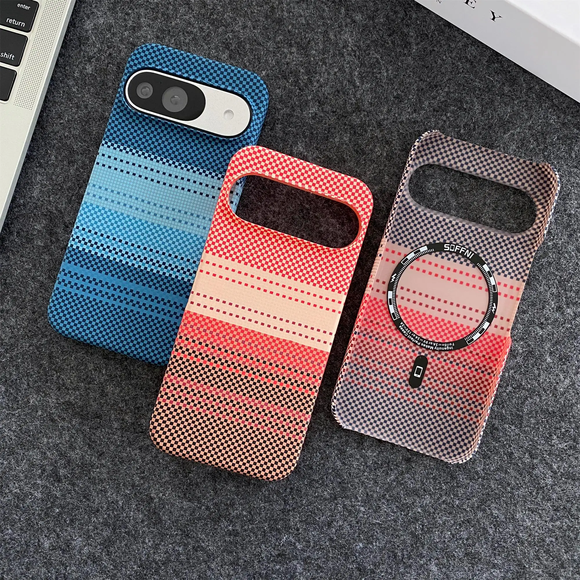 For Google Pixel 9 8 7 Pro XL Magsafe Case Ultra Thin Skin Friendly Matte Texture with Built-in Magnetic Wireless Charging Cover