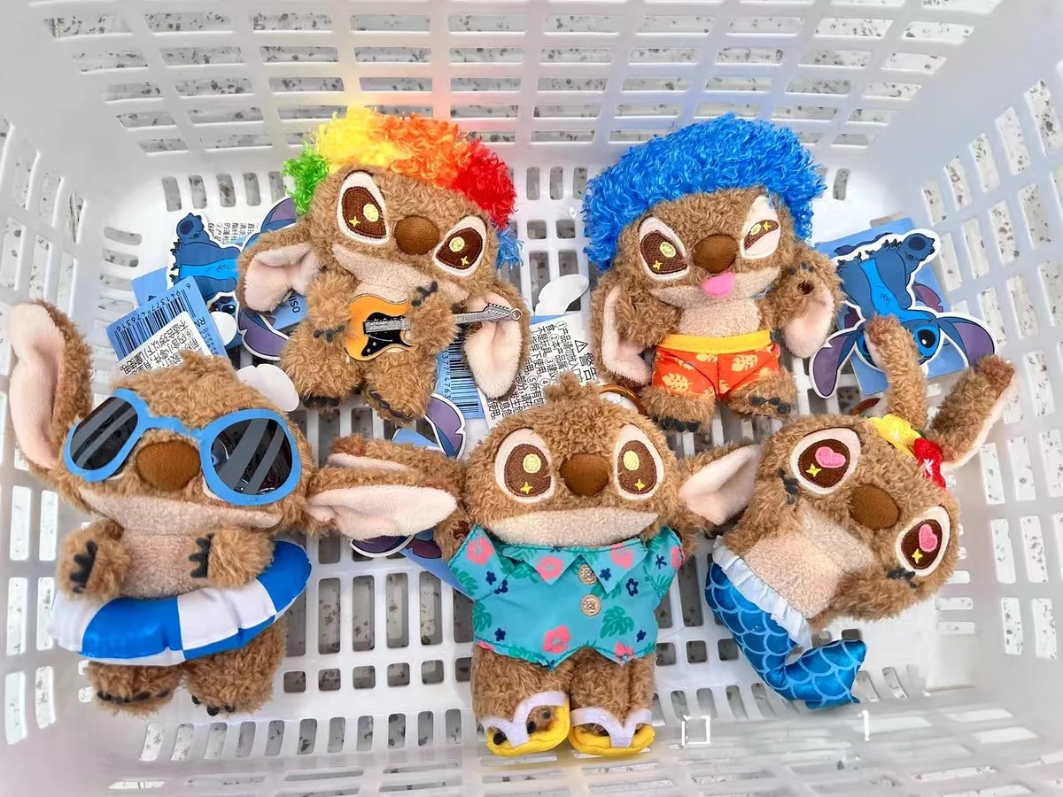 

Disney Stitch Black Summer Carnival Series Plush Keychain - Cute Stuffed Toy Collectible Gift for Anime Fans