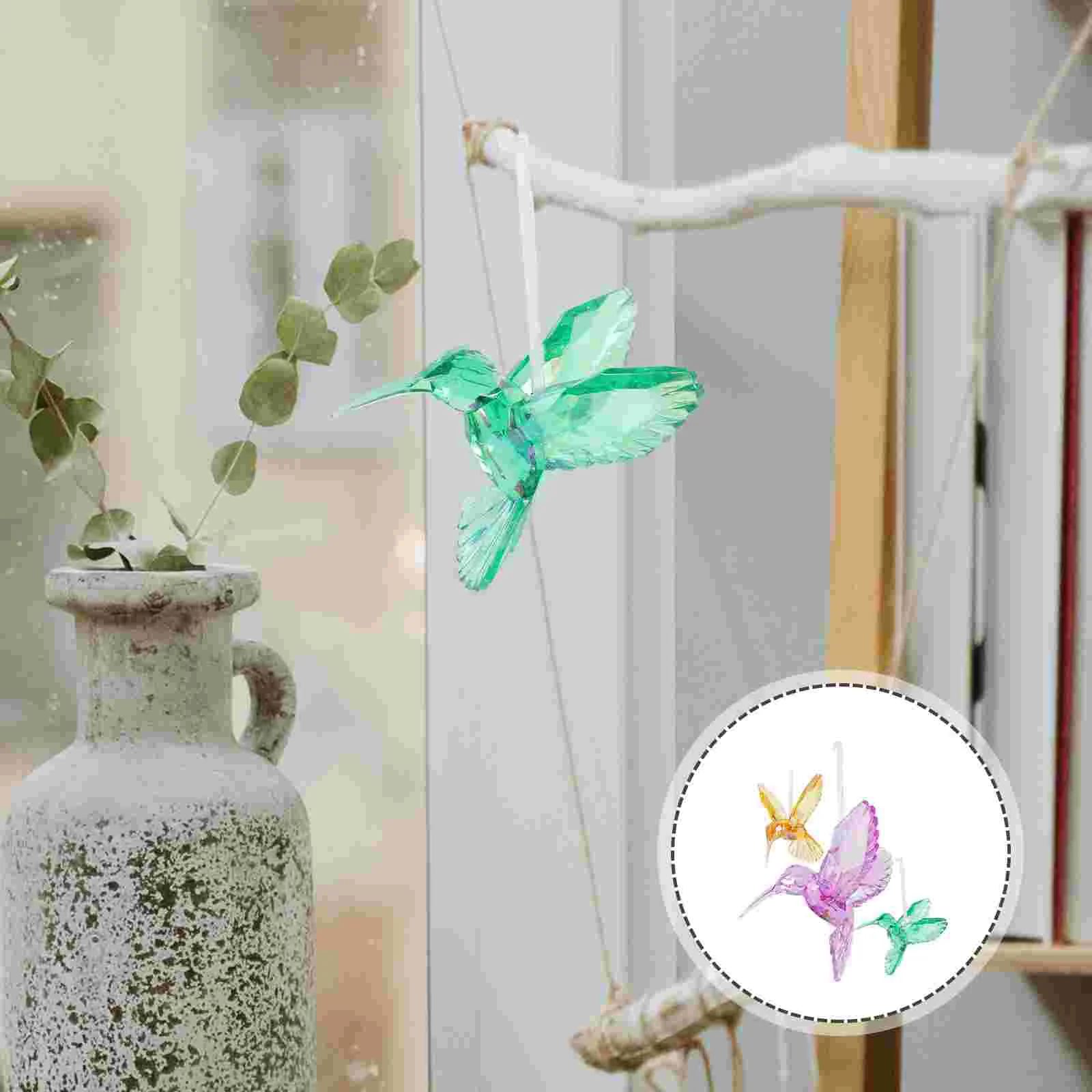 

Crystal Bird Pendant Hummingbird Decor Decorative Hummingbirds Acrylic Ornament Hanging Party Ceiling Adorns Feeder