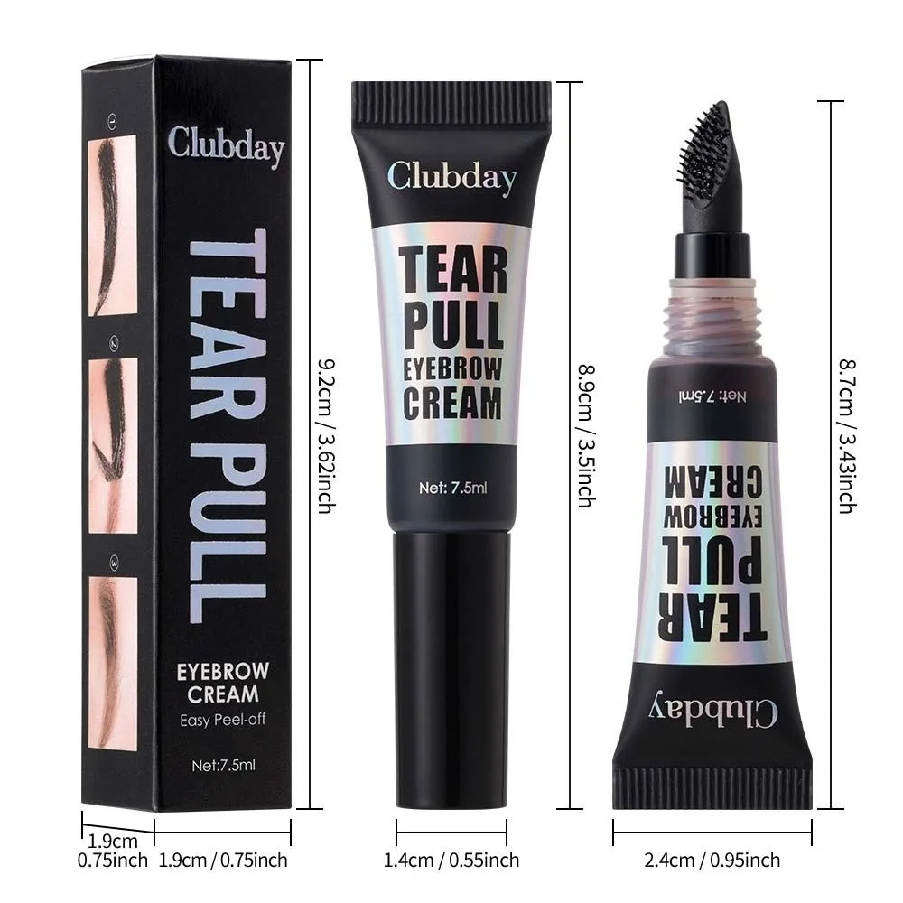 Crema per sopracciglia staccabile portatile a lunga durata 7.5ML Trucco Strappo Gel per sopracciglia Olio Cosmetici per sopracciglia ad asciugatura rapida Matrimonio
