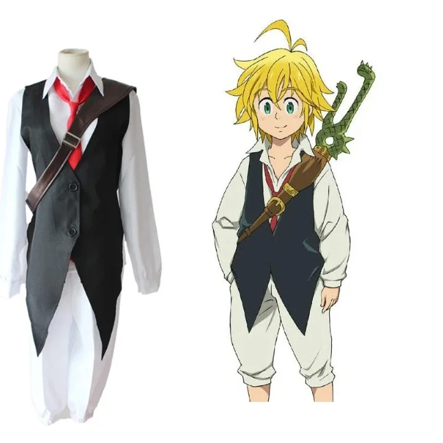 

4PCS Anime The Seven Deadly Sins Nanatsu No Taizai Dragon's Sin Of Wrath Meliodas Cosplay Costume Full Set Uniform