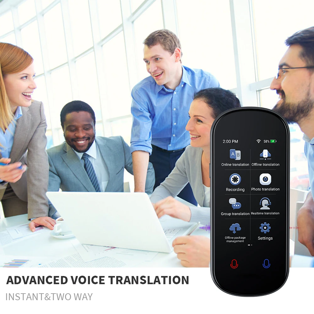 Portable AI Voice Translator Instant 3.1Inch Smart Translator 138Languages Simultaneous translation Recording Photo Translation