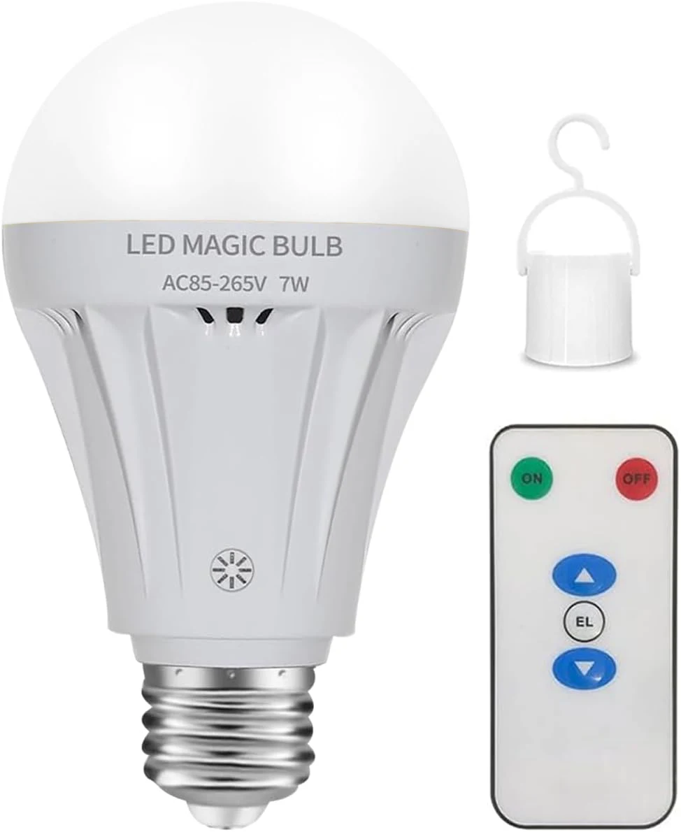 Rechargeable Light Bulbs, LED Magic Bulb with Remote Controller Warm White Emergency Lamp Without Warm