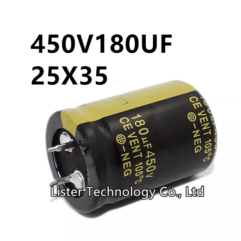 2Pcs/lot 450V 180UF 450V180UF 180UF450V volume: 25X35 mm audio power amplifier inverter aluminum electrolytic capacitor