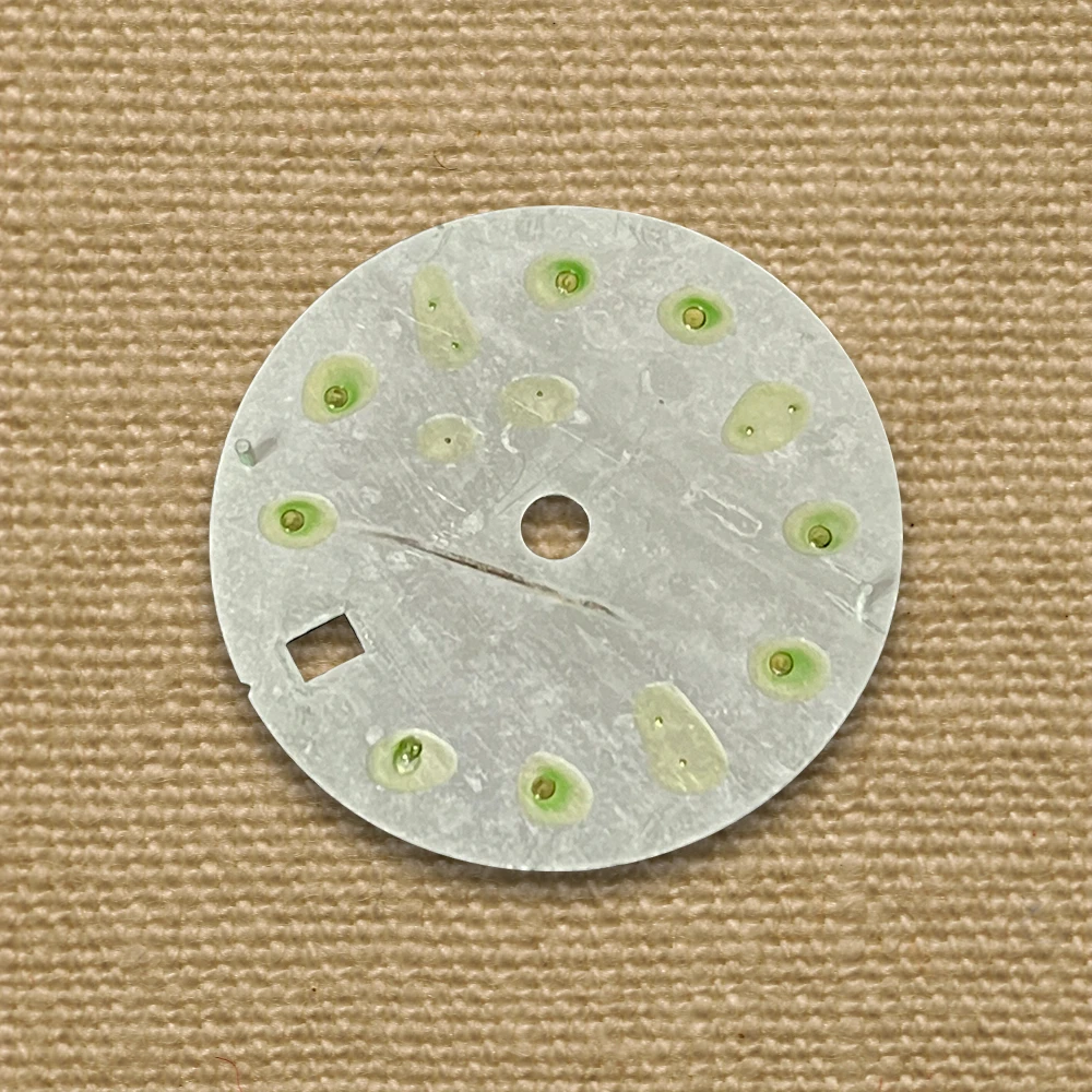 28.5mm S logo Meteorite GMT Dial Suitable For NH34 Movement Ice Blue Luminous High Quality Watch Modification Accessories