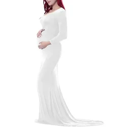 Fashion Maternity Clothing Off Shoulders Maternity Photography Props Dress O Neck Wedding party Pregnant women Mermaid Dresses