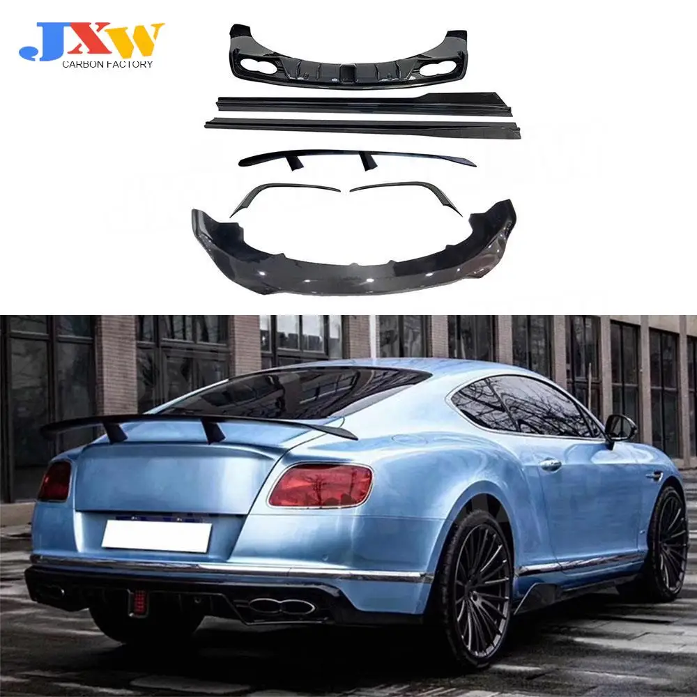 

Carbon Fiber ST Style Front Lip FRP Spoiler Side Skirts Trunk Rear Wing Body Kits For Bentley Continental 2015-2017