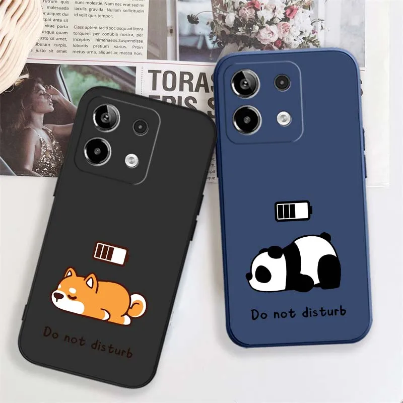 Cartoon Low Battery Dog For Xiaomi Redmi Note 14 13 12 11 14S 12S 12R ...