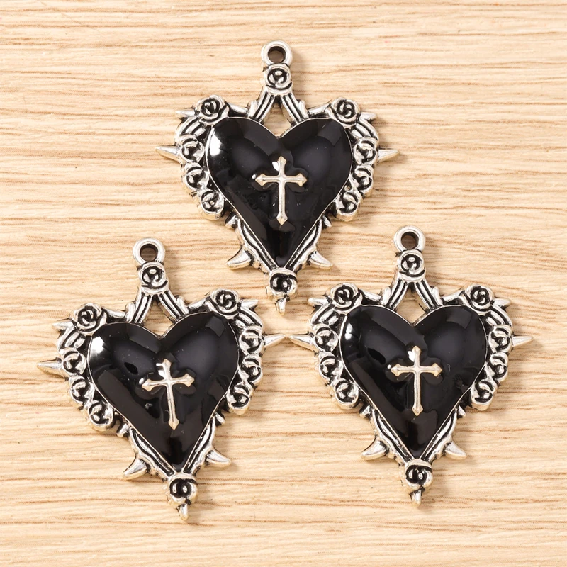 10 Stück 30 x 34 mm niedliche Emaille-Metall-Liebes-Herz-Charms-Anhänger für Halsketten, Ohrringe, Armbänder, DIY-Handwerk, Schmuckherstellung, Zubehör – Detail 7