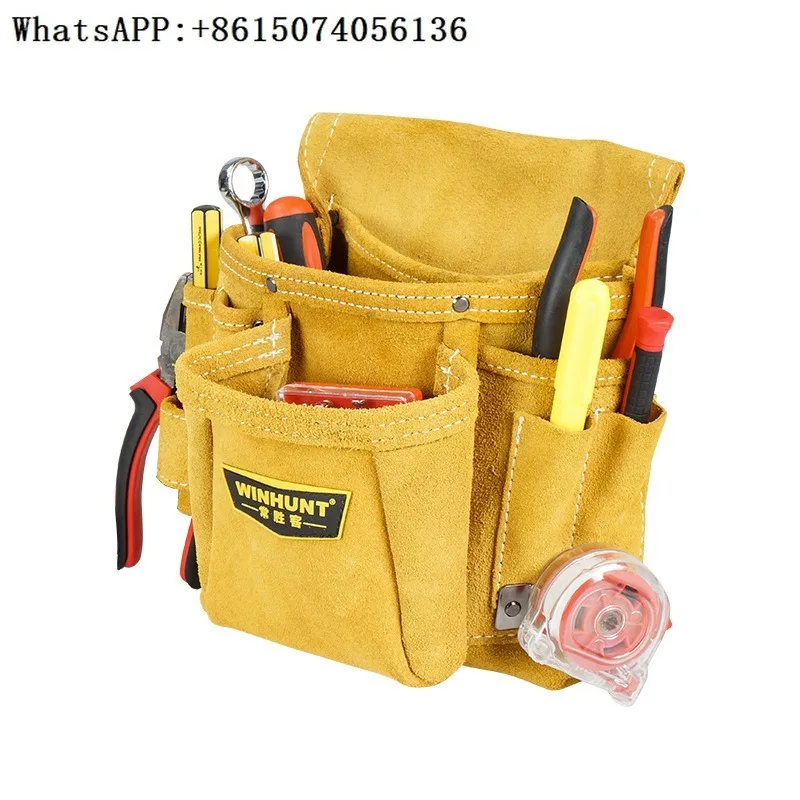 

Changshengke Tool Kit Thickened Cowhide Tool Bag Multi functional Electrician Repair Kit Hardware Electrician Waist