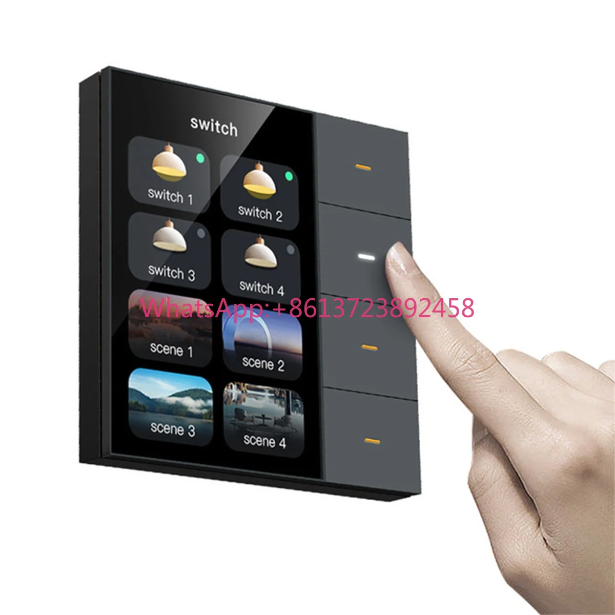 3.5 Inch Smart Touch Wall Switch 4 Gang 8 Scene Radar Dimming Curtain Control Zigbee Intelligent Control Panel