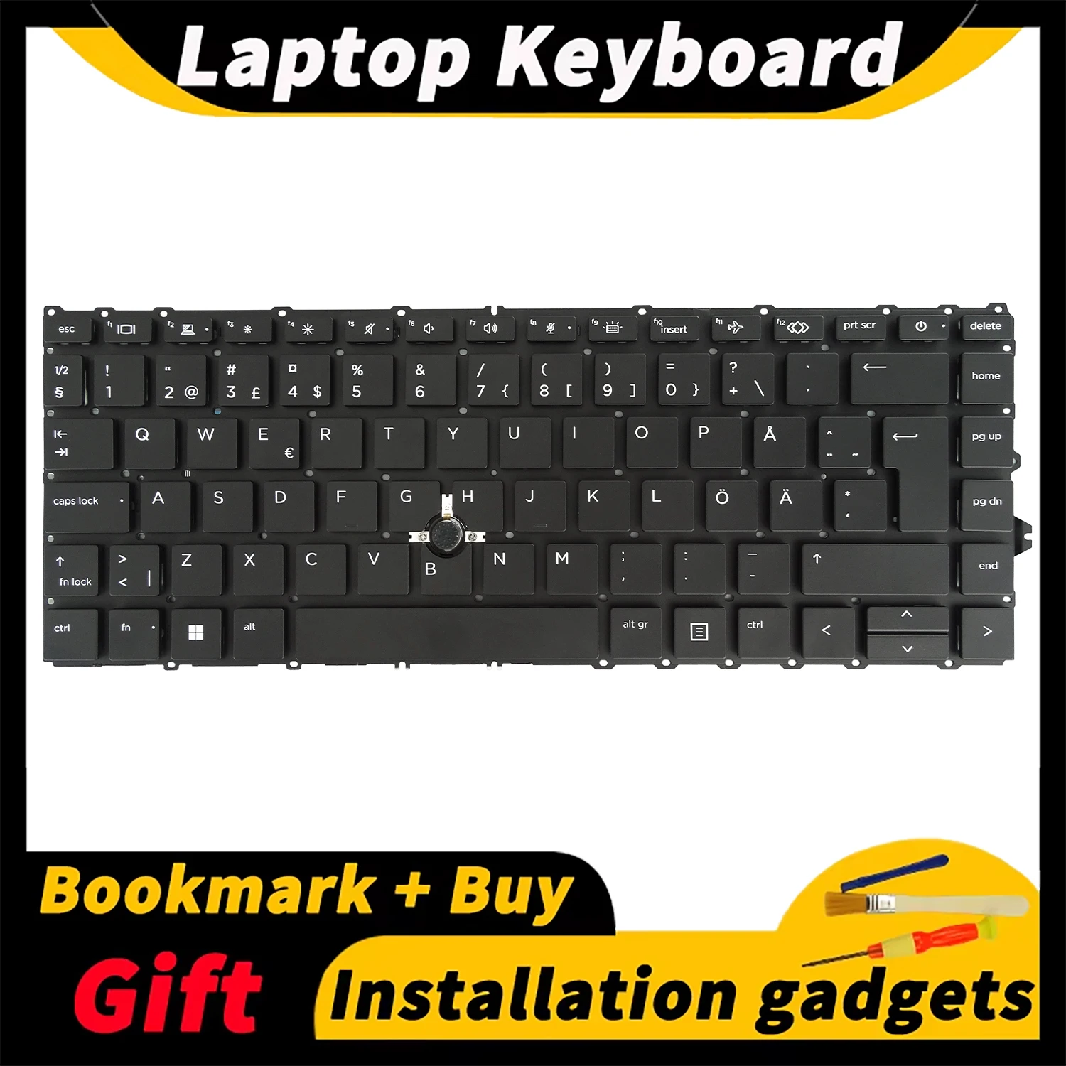 

Suitable for HP EliteBook 840 G7/845 G7/840 G8 laptop keyboard with backlit Swedish layout replacement keyboard