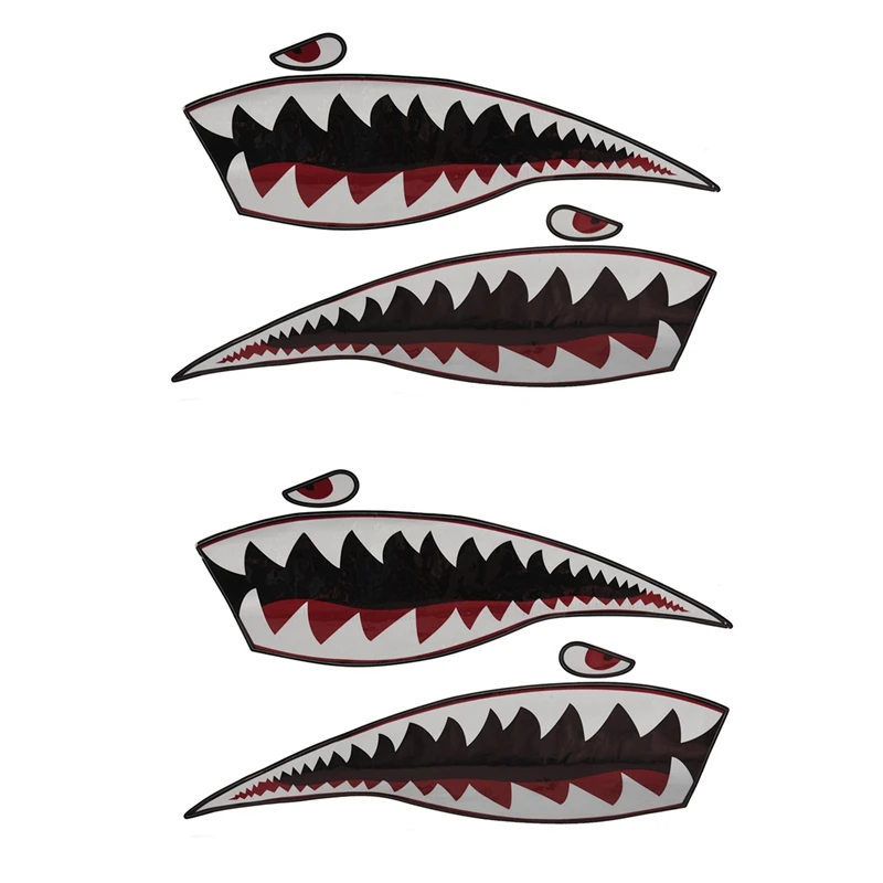 4X Waterproof PVC Decal Shark Teeths For Kayak Boat Car Truck Stickers