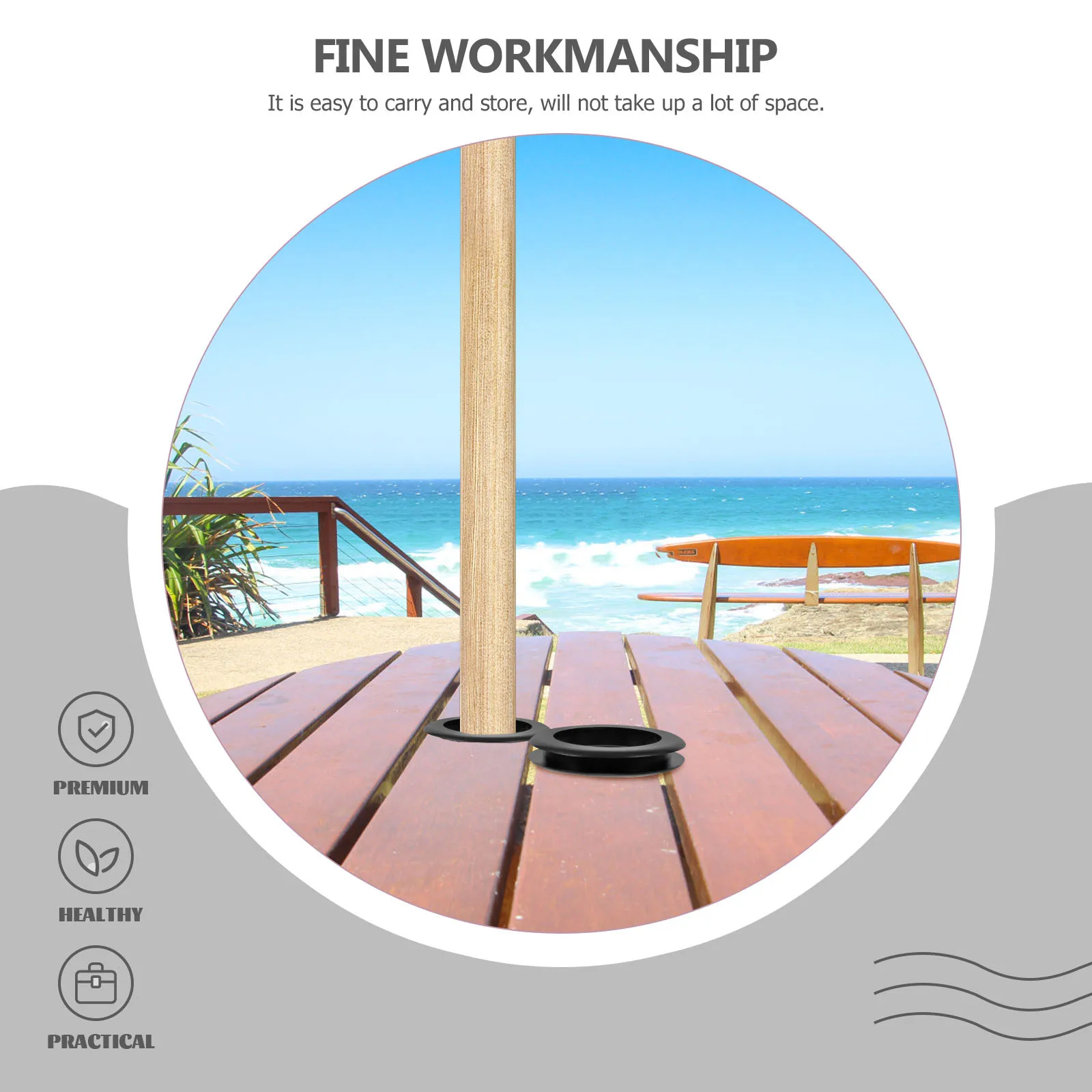 2 قطعة ثقب المظلة حلقة سيليكون المظلة في الهواء الطلق الاحتفاظ خواتم فناء الجدول مظلة ثقب حامي المضادة للخدش يندبروف #4