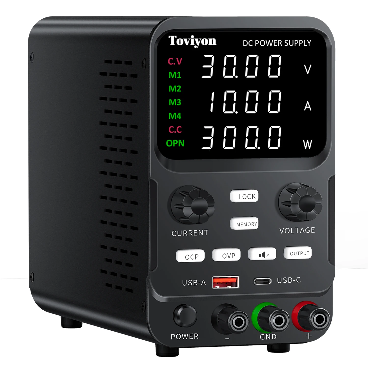 

Tovoyon Adjustable DC Bench Power Supply 30V 60V 120V Laboratory Voltage Regulator Switching Power Source Preset Current ON/OFF